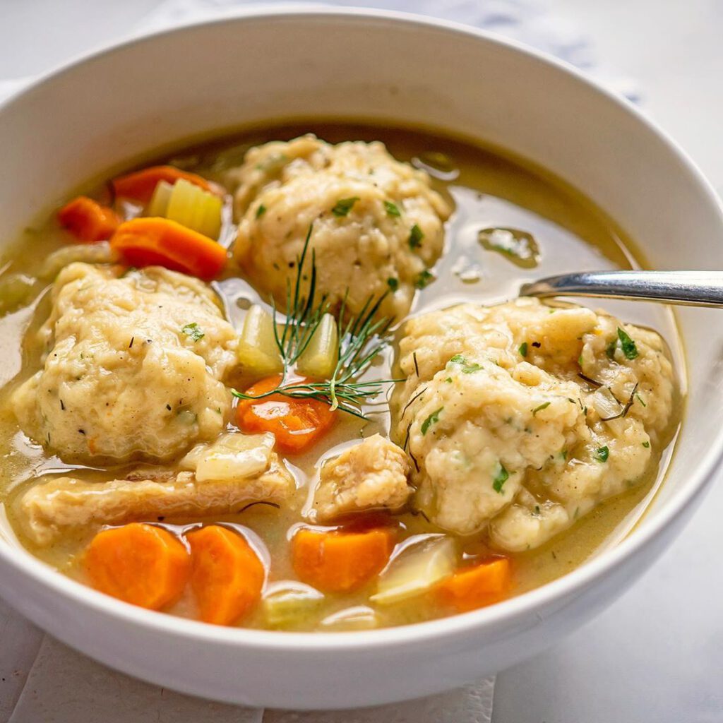 'Chicken' and Herbed Dumplings - Good Old Vegan