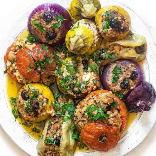 Vegan Greek Stuffed Vegetables (Gemista)