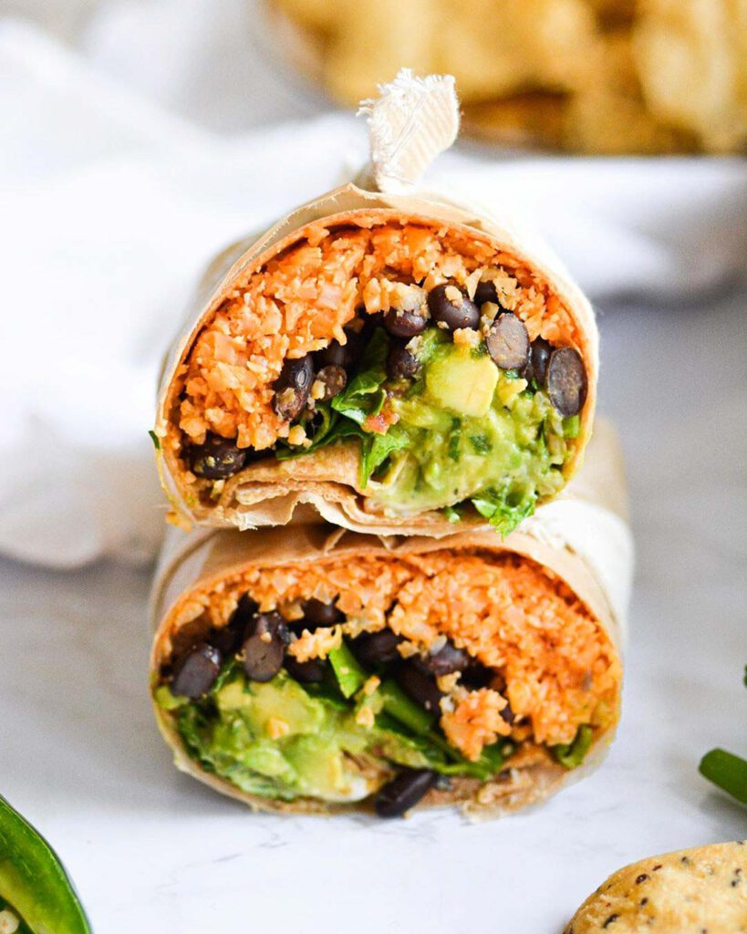 Vegan Buffalo Cauliflower Burritos - Good Old Vegan