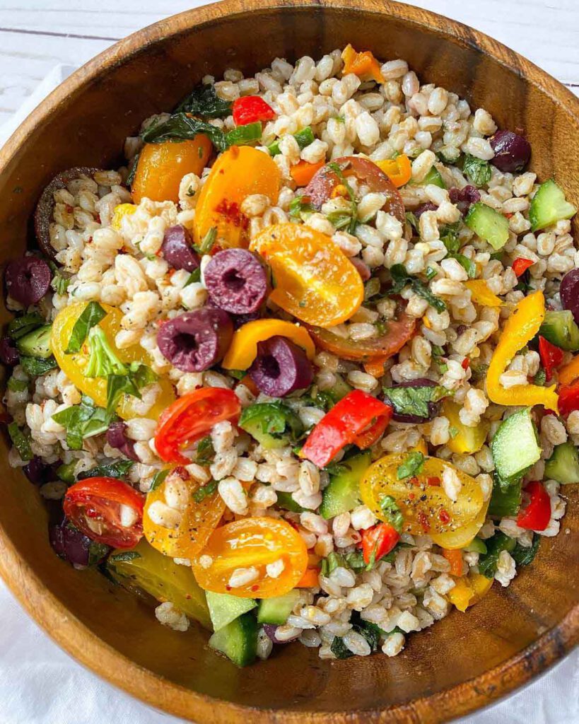 Rainbow Farro Salad - Good Old Vegan