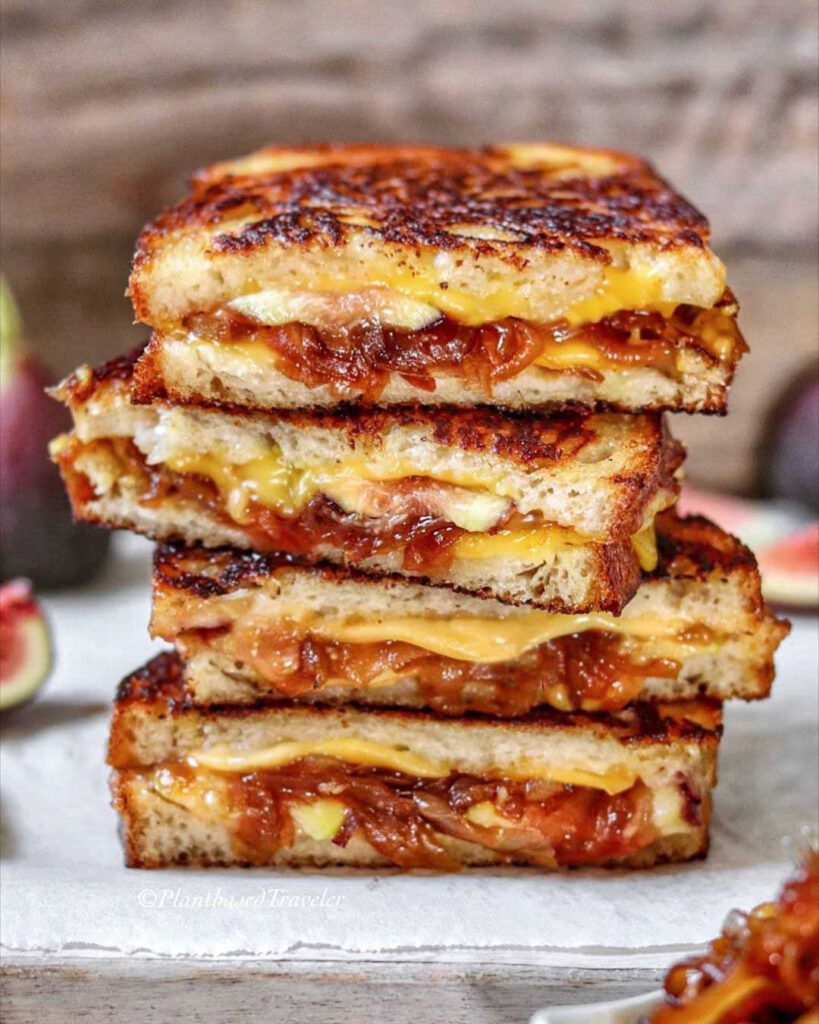 Grilled Cheese with Apple Cider Caramelized Onions and Figs - Good Old ...