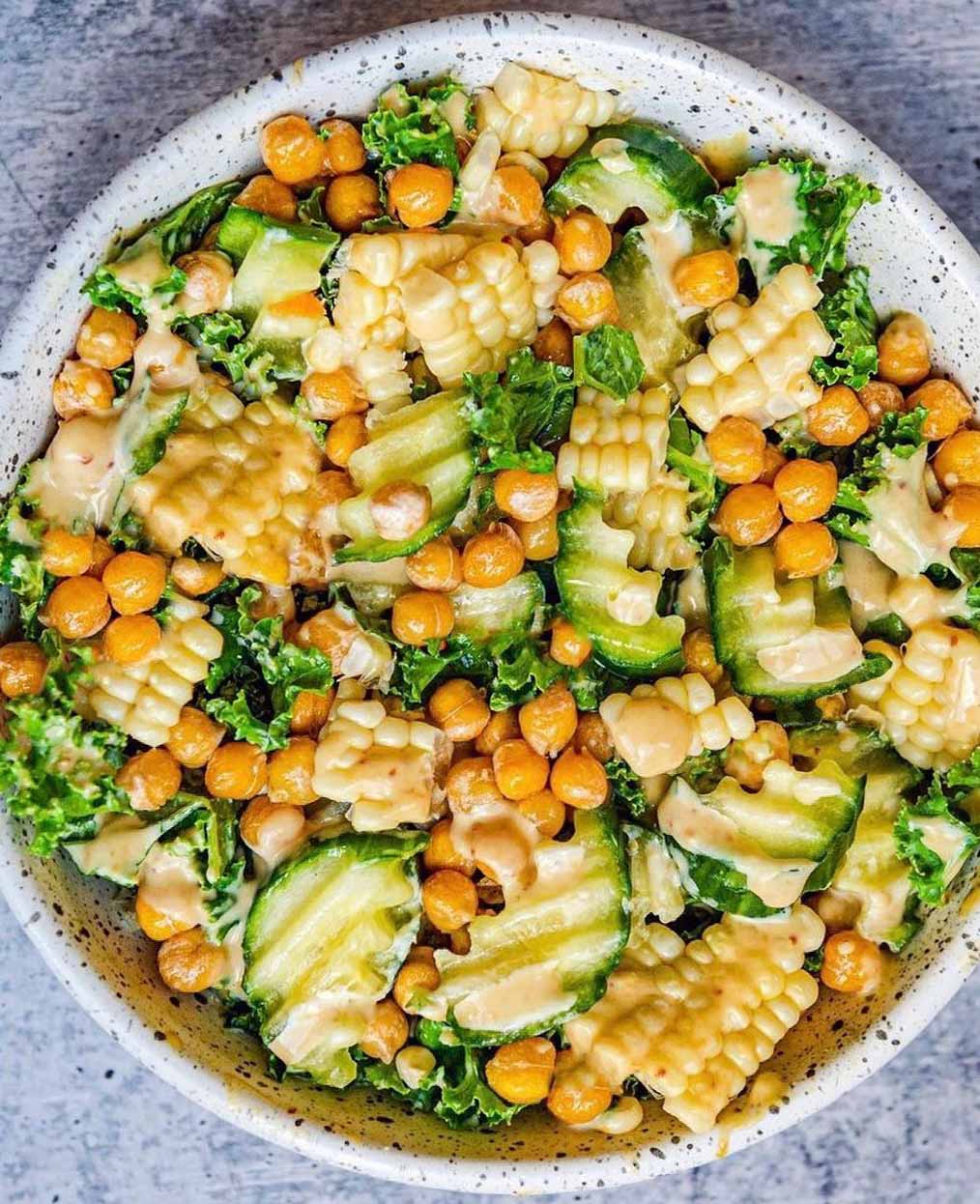 Roasted Chickpea Salad with Tangy Vegan Dressing