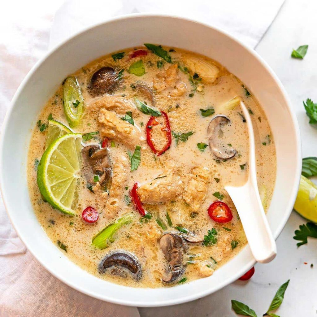 Vegan Thai Coconut 'Chicken' Soup - Good Old Vegan