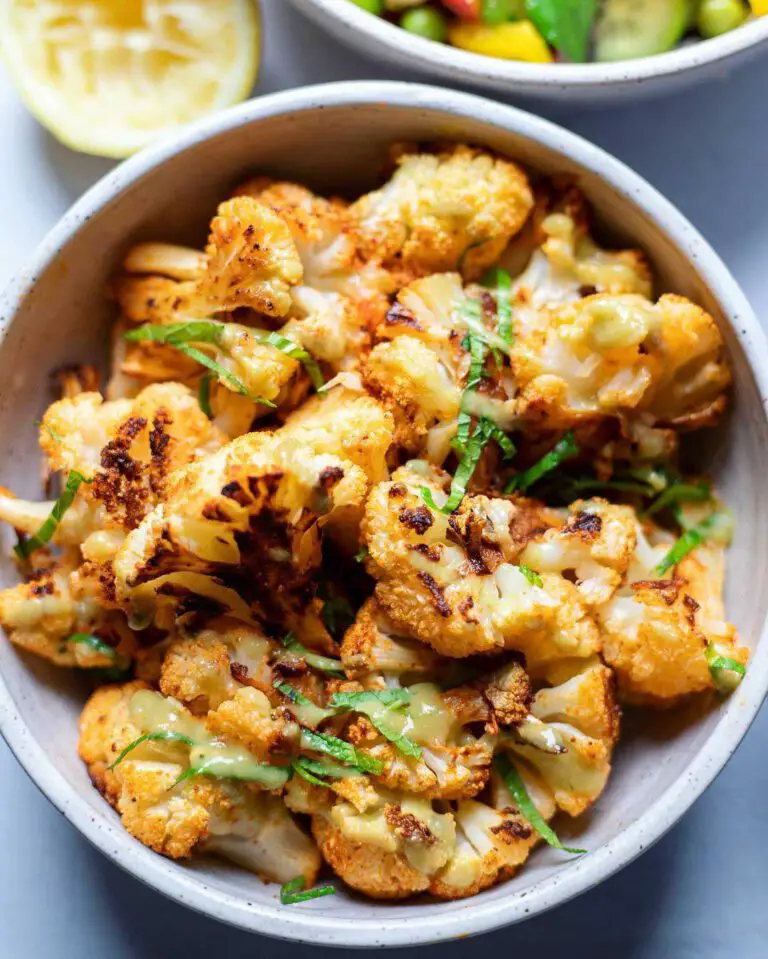Simple Roasted Cauliflower recipe served in a bowl.