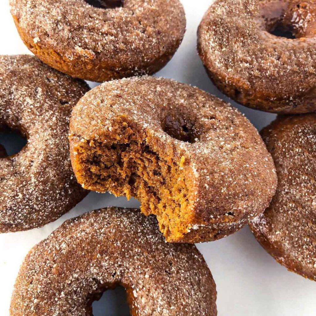 Vegan Gingerbread Donuts recipe served on a plate.