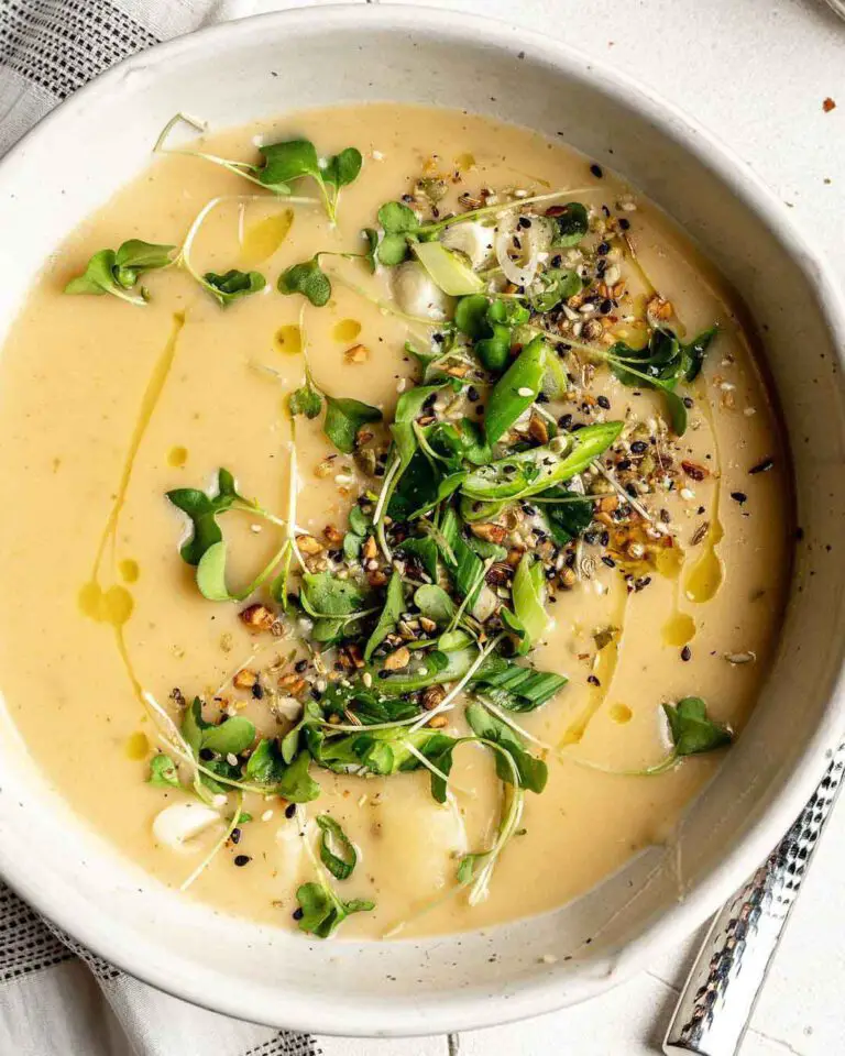 Creamy Cheesy Potato Soup recipe served in a bowl.