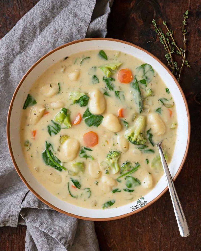 Creamy Vegetable Gnocchi Soup Good Old Vegan 7712